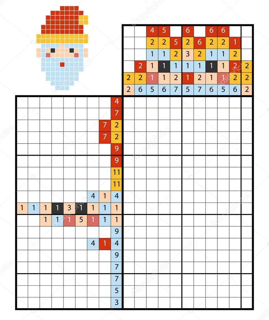 Paint by number puzzle (nonogram), Santa Claus