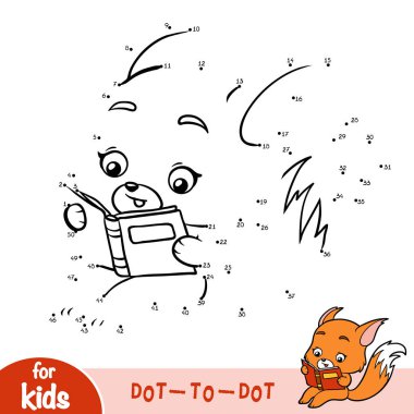 Sayı oyunu, eğitim oyun çocuklar için Fox ve kitap