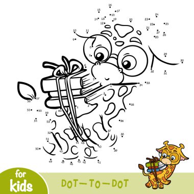 Sayı oyunu, eğitim çocuklar, zürafa ve kitaplar için oyun