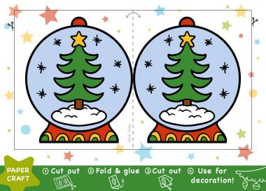 Çocuklar, kartopu ve Noel ağacı için eğitim Noel kağıt el sanatları