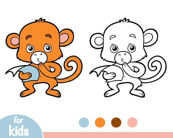 Coloring book, Monkey — Stock Vector