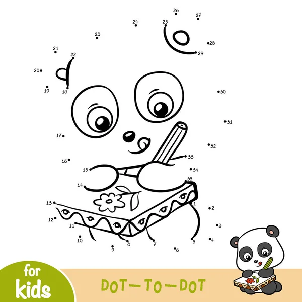 Jeu de chiffres, jeu d'éducation pour les enfants, Panda — Image vectorielle