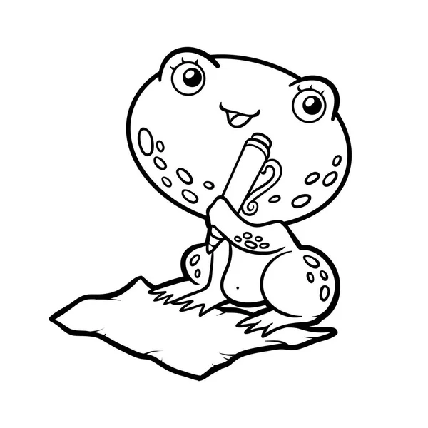 Книжка-розмальовка, жаба — стоковий вектор