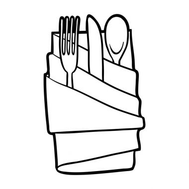 Boyama kitabı, çatal bıçak takımı