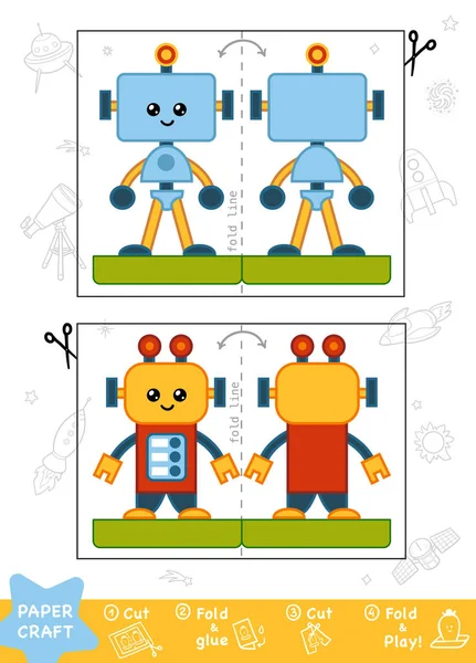 Bastelpapier für Kinder, Roboter — Stockvektor