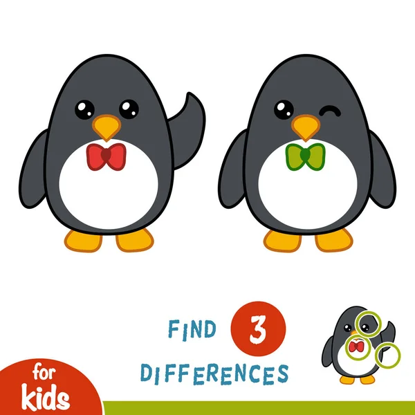 ペンギンの違いを見つける — ストックベクタ