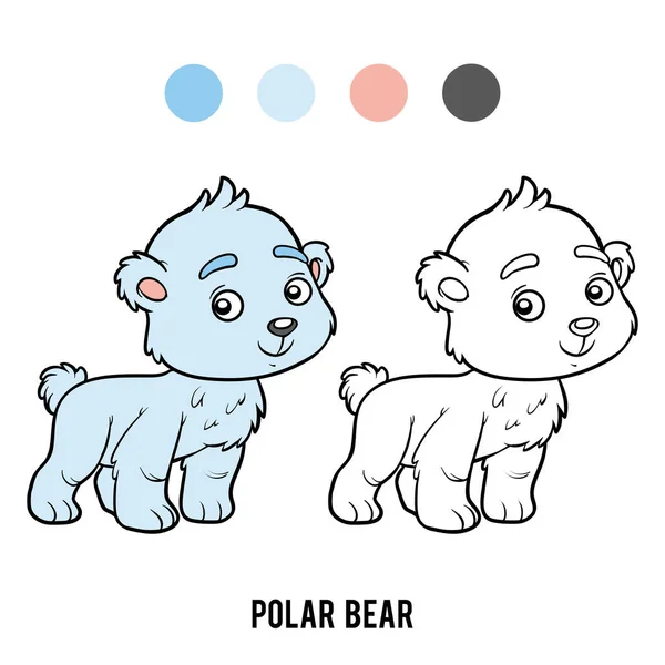 Kolorowanka, niedźwiedź polarny — Wektor stockowy