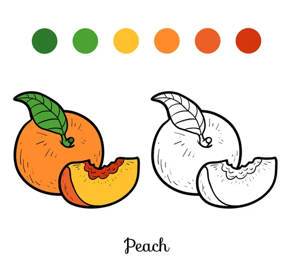Målarbok, persika — Stock vektor