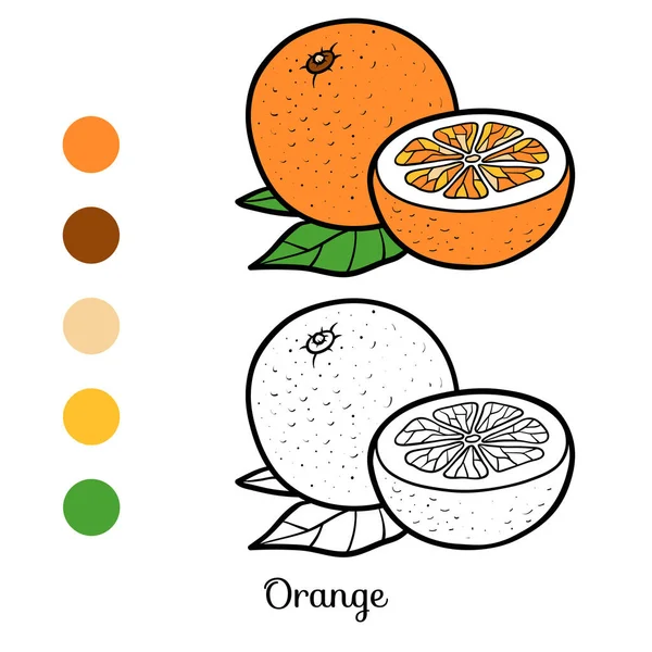 Libro para colorear, Naranja — Vector de stock