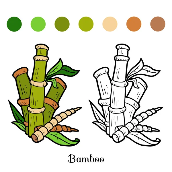 Libro para colorear, Bambú — Archivo Imágenes Vectoriales