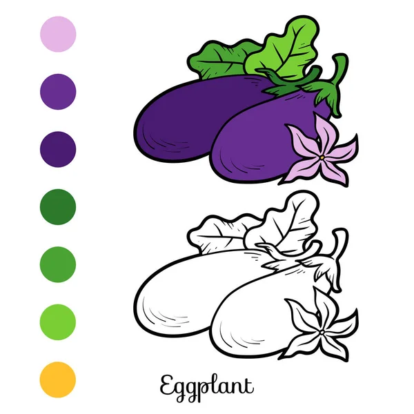 Målarbok, aubergine — Stock vektor