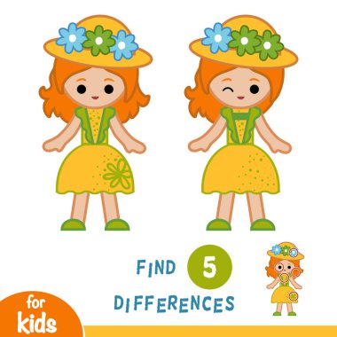 Farklılıklar, şapka ve yaz elbiseli kız bul