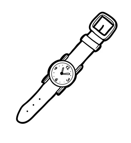 Libro para colorear, Reloj de pulsera — Vector de stock