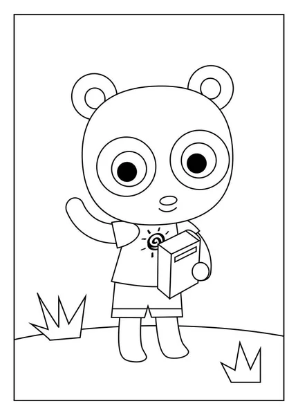 Livre à colorier, Panda — Image vectorielle