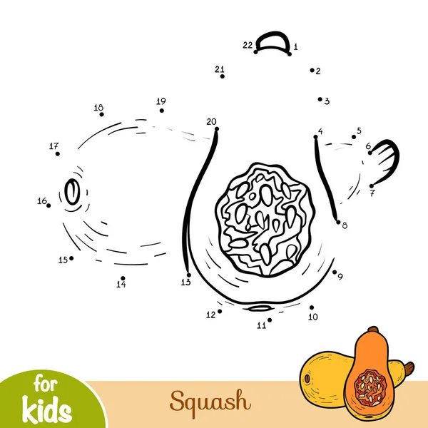 Jeu de chiffres, jeu éducatif pour les enfants, Squash — Image vectorielle