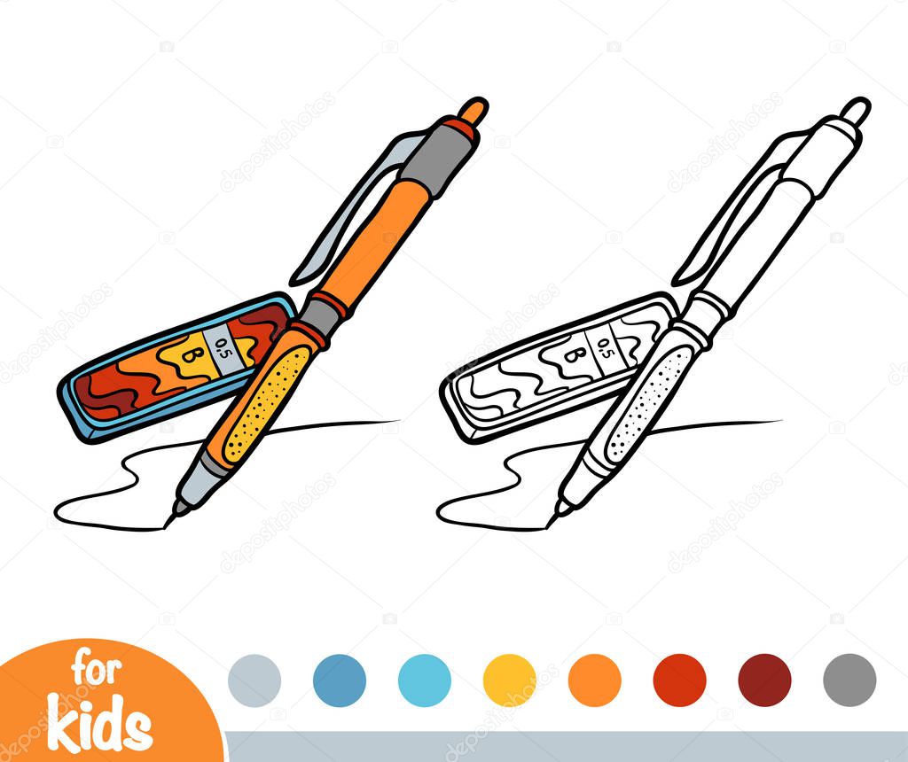 Coloring book, Mechanical pencil with leads