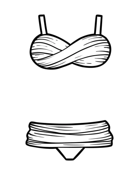 Coloring book, Bikini — Stock Vector