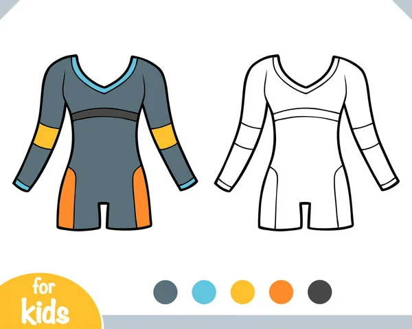 Kolorowanki, Long sleeve damski strój kąpielowy — Wektor stockowy