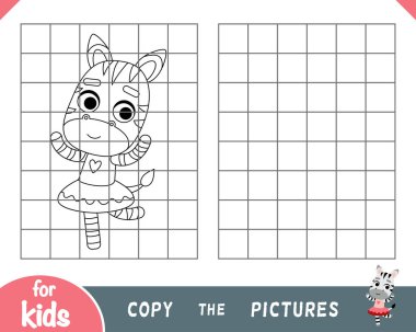 Fotoğrafı kopyala, çocuklar için oyun, Zebra