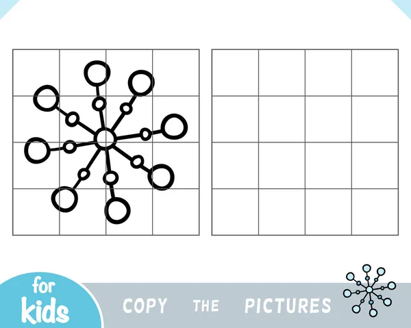 Copiar la imagen, juego para los niños, Copo de nieve — Archivo Imágenes Vectoriales