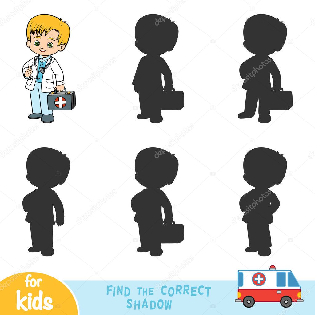 Find the correct shadow, education game, Doctor