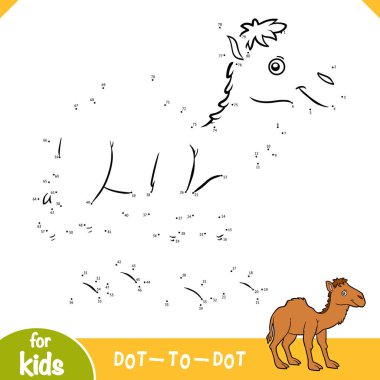 Numaralar oyunu, çocuklar için eğitim oyunu, tek hörgüçlü deve.