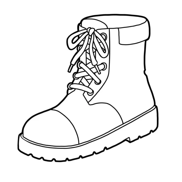 Coloring book for children, Brown boot — Stock Vector