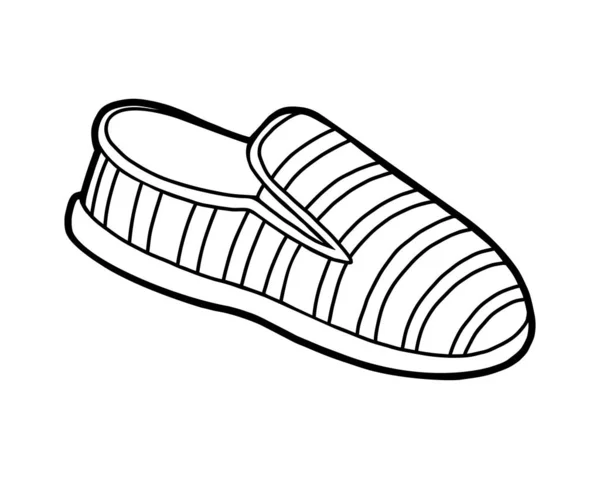 Malbuch, Cartoon-Schuhkollektion. Slip auf Schuh — Stockvektor