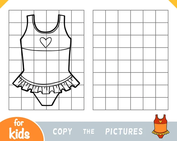 Kopírovat obrázek, hra pro děti, plavky pro dívky — Stockový vektor