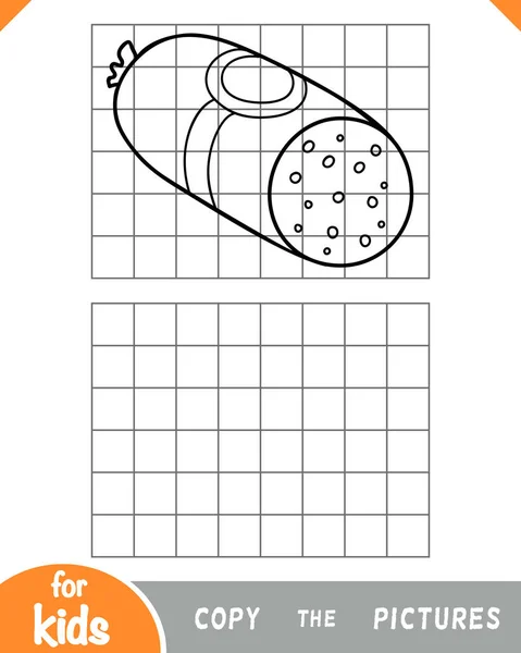 Copie a imagem, jogo para crianças, Salami — Vetor de Stock