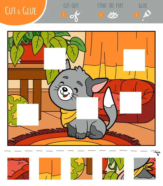 Trouver Les Pièces Manquantes Jeu Puzzle Pour Les Enfants Couper — Image vectorielle