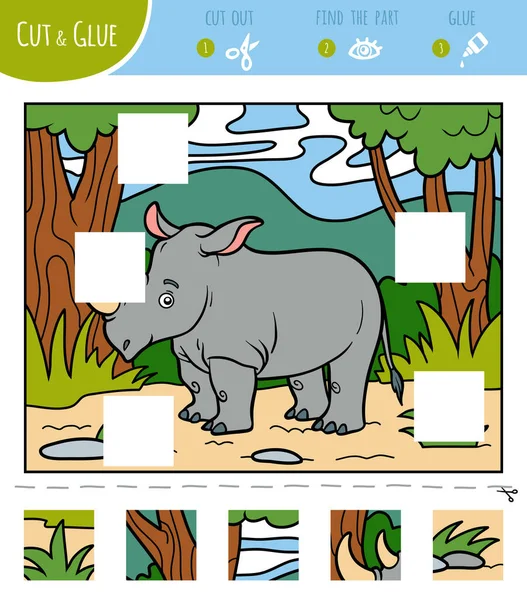 Trouvez Les Pièces Manquantes Jeu Puzzle Pour Les Enfants Couper — Image vectorielle