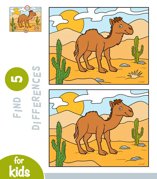 Βρείτε Τις Διαφορές Εκπαιδευτικό Παιχνίδι Για Παιδιά One Humped Καμήλα — Διανυσματικό Αρχείο
