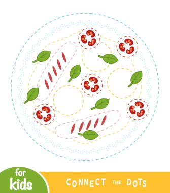 Noktaları birleştir, çocuklar için eğitim oyunu, kızarmış yumurta