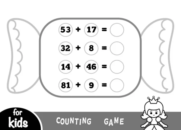 Räkna Spel För Förskolebarn Utbildning Ett Matematiskt Spel Räkna Siffrorna — Stock vektor