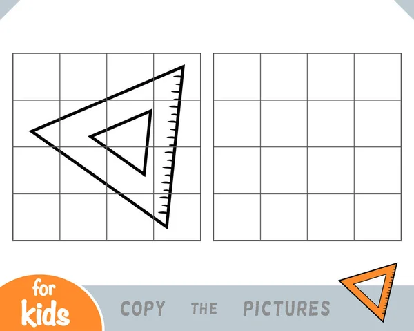Скопируйте Картинку Развивающая Игра Детей Треугольник Рулер — стоковый вектор