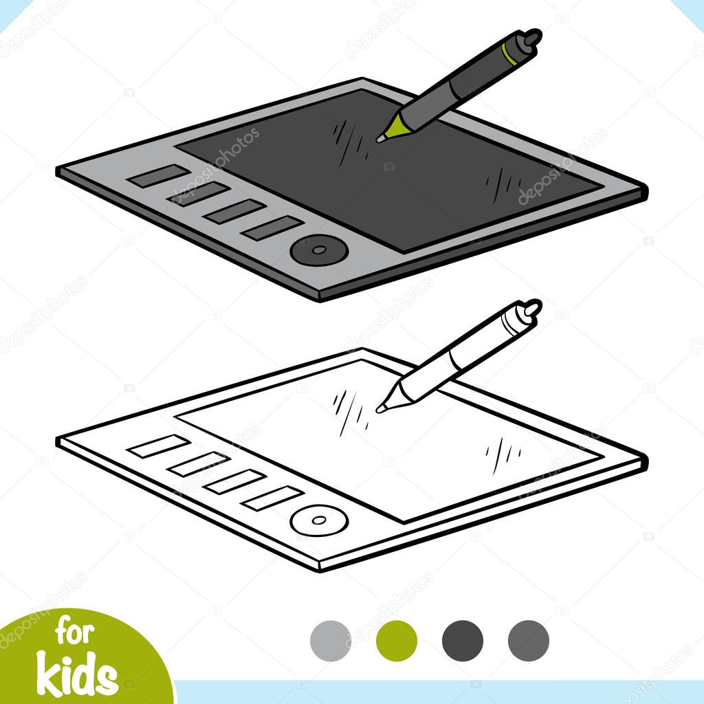Coloring book for children, Graphics tablet