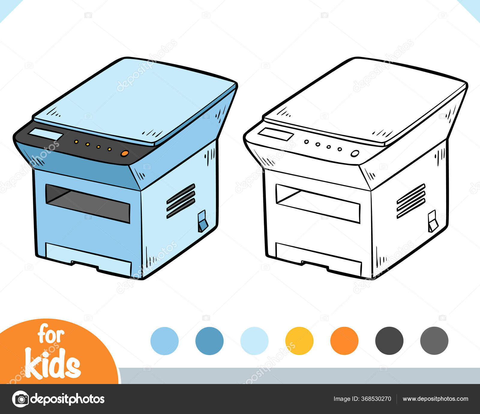 Раскраска Детей Копировальная Машина — Векторное изображение © ksenya