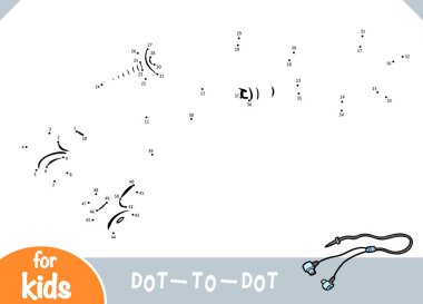 Numaralar oyunu, çocuklar için eğitim nokta nokta oyunu, kulaklıklar.