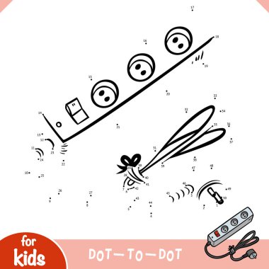 Numaralar oyunu, çocuklar için eğitim nokta oyunu, güç uzatma kablosu