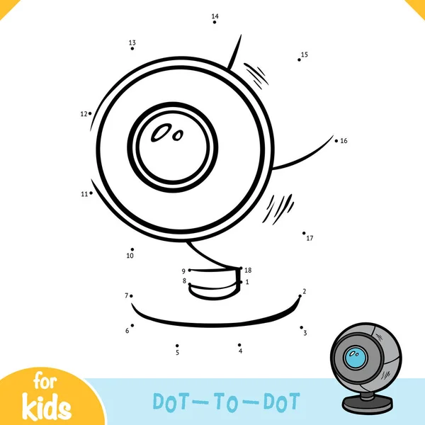 Numeri Gioco Educazione Punto Punto Gioco Bambini Webcam — Vettoriale Stock