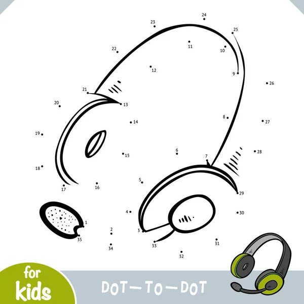 Numbers Spel Utbildning Dot Dot Spel För Barn Hörlurar — Stock vektor