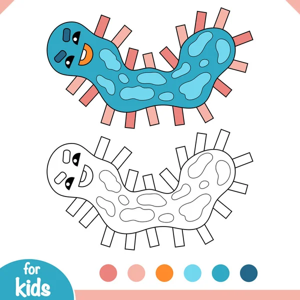 Розмальовка Милі Бактерії Характер Вірусів — стоковий вектор