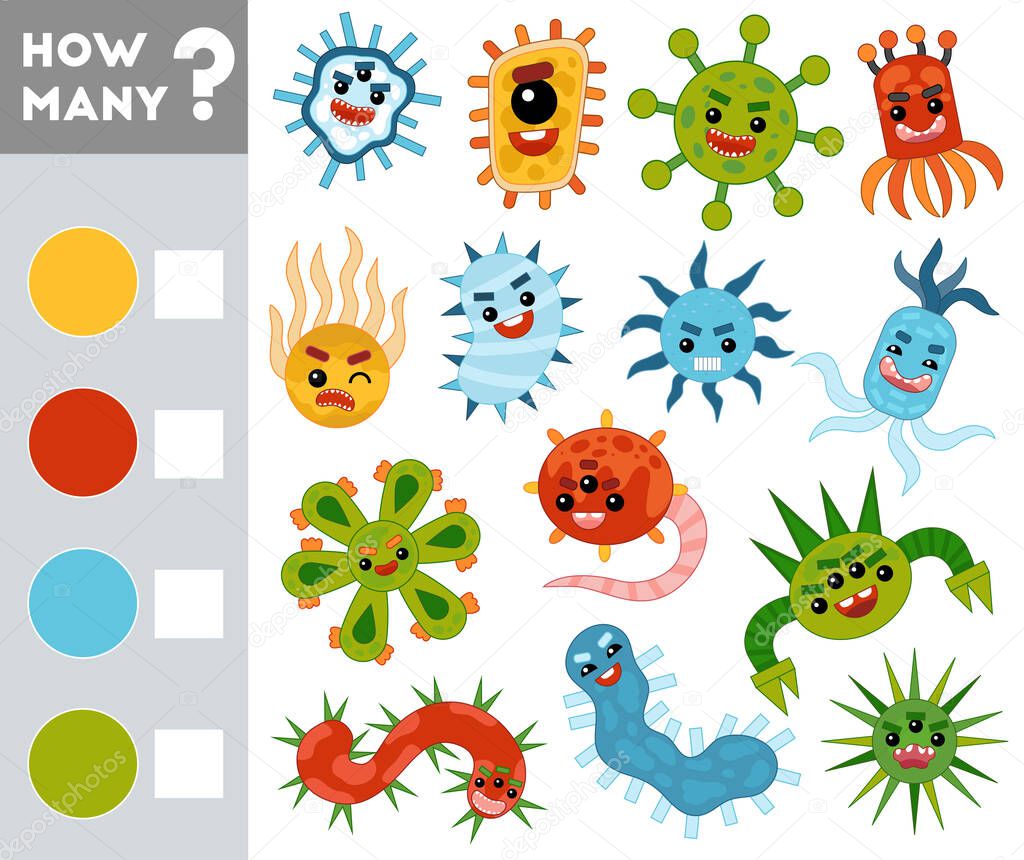 ✓ Counting Game for Preschool Children. Educational a Regarding Viruses And Bacteria Worksheet