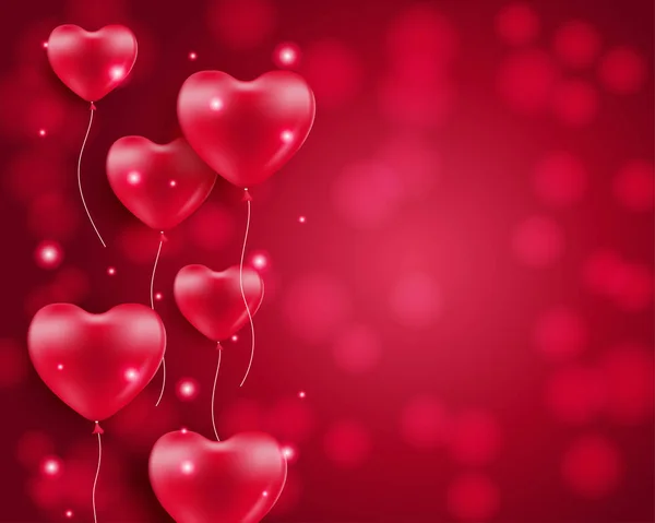 Ilustración del amor con un globo aerostático en forma de corazón sobre respaldo — Vector de stock