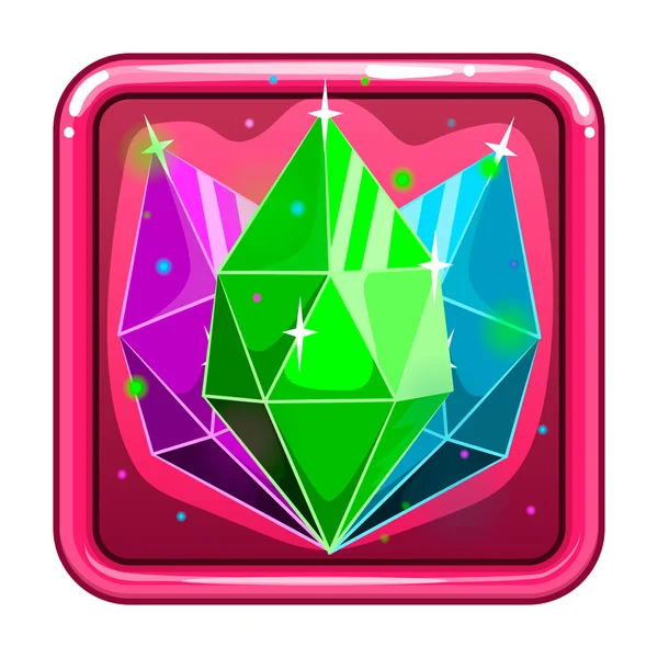 El icono de la aplicación con gemas — Vector de stock