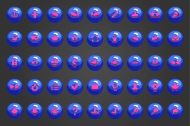 Büyük vektör web parlak düğme kümesi