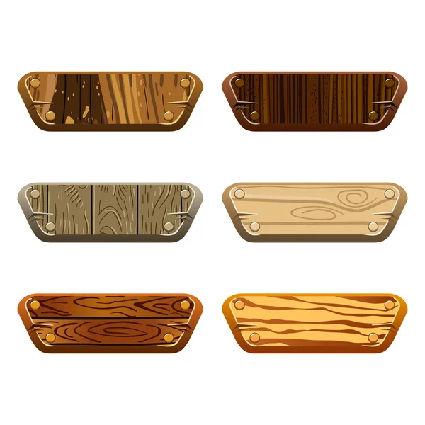 Set di tavole di legno — Vettoriale Stock