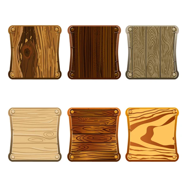 Conjunto de tablas de madera — Vector de stock
