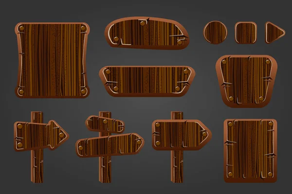 Grand ensemble de planches en bois — Image vectorielle